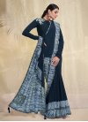 Light Blue and Teal Embroidered Work Designer Traditional Saree - 1