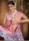 Grey and Pink Cotton Designer Traditional Saree - 1