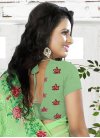 Glowing Embroidered Work Faux Georgette Trendy Saree For Festival - 2