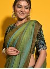 Jam Silk Olive and Teal Traditional Designer Saree For Casual - 1