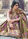 Magenta and Olive Trendy Saree For Festival - 1