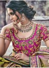Magenta and Olive Trendy Saree For Festival - 2