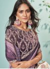 Crepe Silk Pink and Purple Designer Traditional Saree - 1