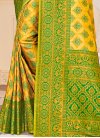 Kanjivaram Silk Green and Mustard Designer Contemporary Saree For Ceremonial - 1