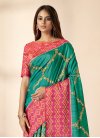 Bhagalpuri Silk Green and Rose Pink Trendy Classic Saree - 1