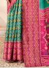 Bhagalpuri Silk Green and Rose Pink Trendy Classic Saree - 3