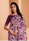 Satin Silk Off White and Purple Half N Half Trendy Saree For Festival - 1