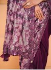 Satin Silk Off White and Purple Half N Half Trendy Saree For Festival - 3