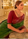 Banarasi Silk Woven Work Green and Maroon Traditional Designer Saree - 1