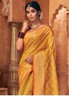 Mustard and Red  Designer Traditional Saree - 1
