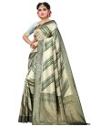 Bottle Green and Grey Designer Traditional Saree - 1