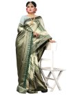 Bottle Green and Grey Designer Traditional Saree - 2