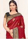 Grey and Red Designer Contemporary Style Saree For Casual - 1
