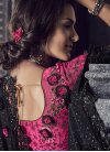 Black and Rose Pink Lycra Trendy Designer Saree - 2