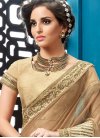 Modest Net Beads Work Trendy Designer Saree - 1