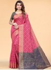 Navy Blue and Rose Pink Woven Work Designer Traditional Saree - 1