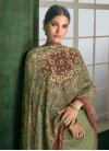 Faux Georgette Embroidered Work Pant Style Pakistani Suit - 1
