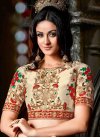 Dilettante Cream and Red  A - Line Lehenga - 2