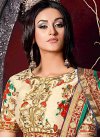 Dilettante Cream and Red  A - Line Lehenga - 1