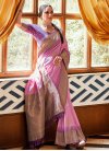 Woven Work Pink and Violet Trendy Classic Saree - 2