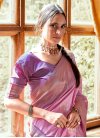 Woven Work Pink and Violet Trendy Classic Saree - 1