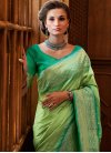 Mint Green and Sea Green Silk Blend Designer Contemporary Saree - 2