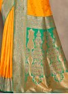 Green and Mustard Designer Traditional Saree For Ceremonial - 2