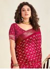 Red and Rose Pink Art Silk Traditional Designer Saree - 1