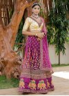Beige and Purple Net Trendy Designer Lehenga Choli For Bridal - 1