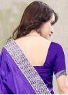 Outstanding Lace Work Art Silk Contemporary Style Saree - 2