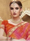 Tantalizing  Faux Georgette Bandhej Print Work Orange and Red Classic Saree - 1