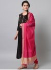 Black and Rose Pink Readymade Salwar Suit For Festival - 1