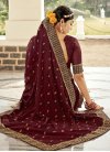 Embroidered Work Vichitra Silk Trendy Classic Saree For Ceremonial - 1