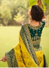 Aloe Veera Green and Bottle Green Embroidered Work Designer Contemporary Style Saree - 1