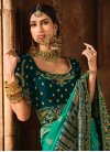 Teal and Turquoise Designer Contemporary Style Saree - 2