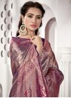 Brown and Purple  Traditional Designer Saree - 1