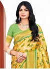 Kanjivaram Silk Mint Green and Mustard Designer Traditional Saree - 1