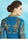 Blooming  Embroidered Work Beige and Blue Pant Style Designer Salwar Kameez - 2