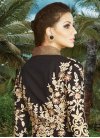 Magnificent Embroidered Work Black and Rose Pink Silk Designer Pant Style Suit For Ceremonial - 2