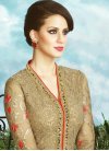 Sonorous Embroidered Work Net Beige and Red Kameez Style Lehenga Choli - 1