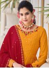 Embroidered Work Faux Georgette Readymade Palazzo Salwar Kameez - 3