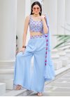 Embroidered Work Faux Georgette Readymade Palazzo Salwar Kameez - 2