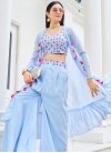 Embroidered Work Faux Georgette Readymade Palazzo Salwar Kameez - 1