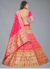 Banarasi Silk Stone Work Orange and Rose Pink Trendy Designer Lehenga Choli - 1