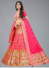 Banarasi Silk Stone Work Orange and Rose Pink Trendy Designer Lehenga Choli - 2