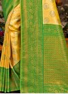 Woven Work Green and Mustard Traditional Designer Saree - 2