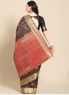 Black and Red Traditional Designer Saree - 1
