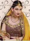 Heavenly Gold and Purple Silk Trendy Lehenga Choli For Bridal - 2