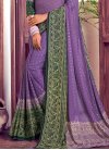 Green and Violet Designer Contemporary Style Saree - 2