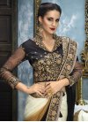 Black and Gold Embroidered Work Traditional Designer Saree - 1